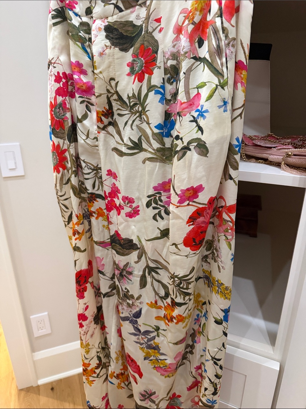 Joie Floral Cream Pants with Multicolor Blooms